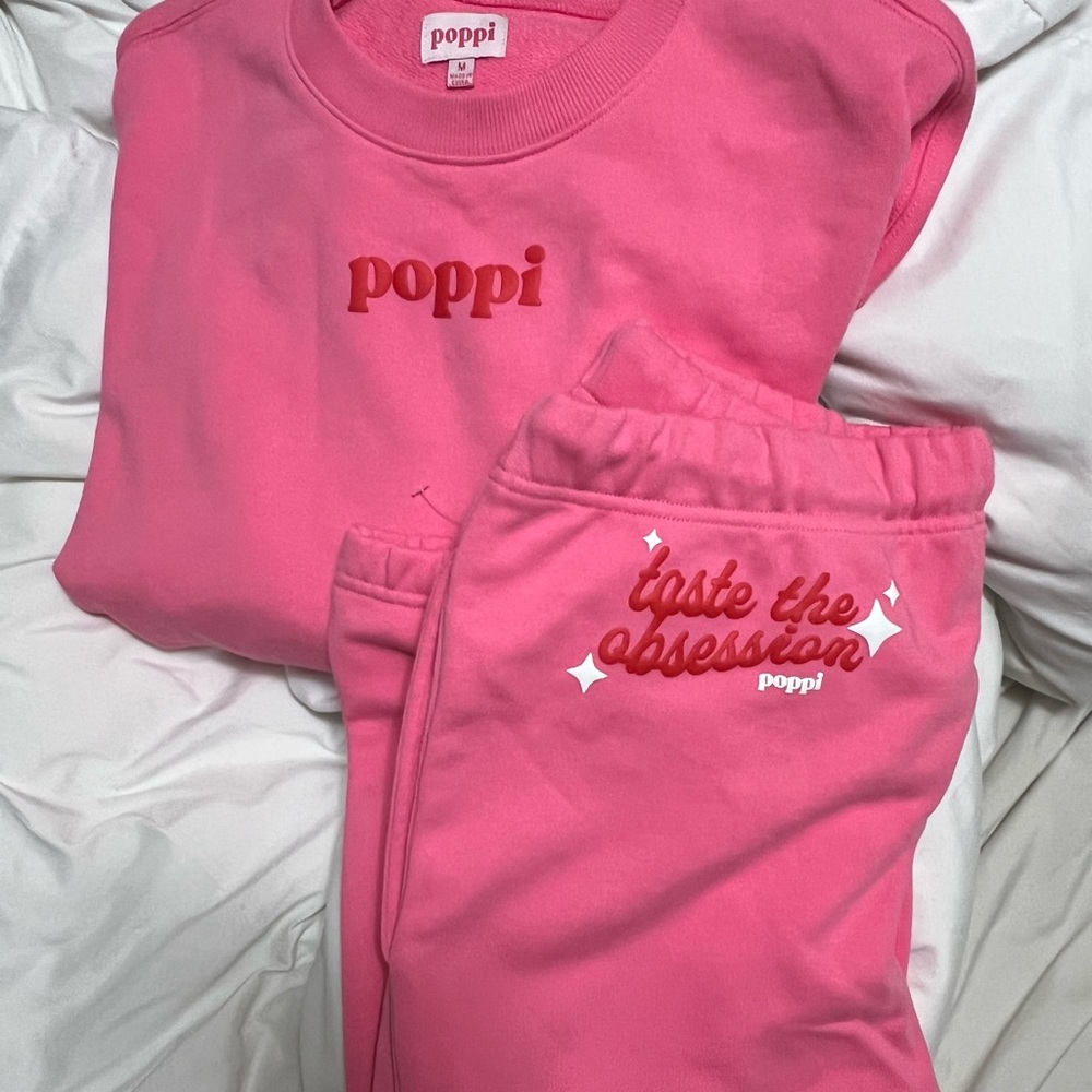 Poppi Soda Pink Sweat Set (Brand New, Tags on) 💕